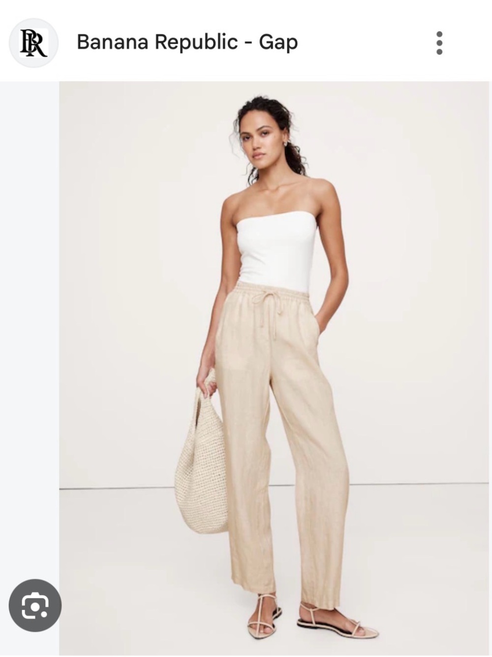 Banana Republic Linen Pull-on ankle pant